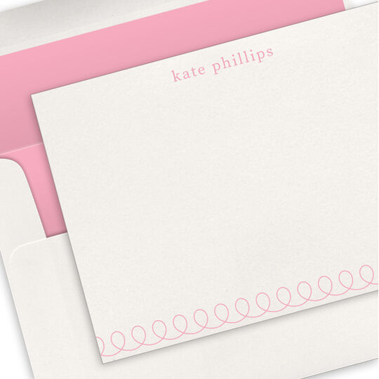 Bottom Curls Flat Note Cards - Letterpress